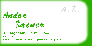 andor kainer business card